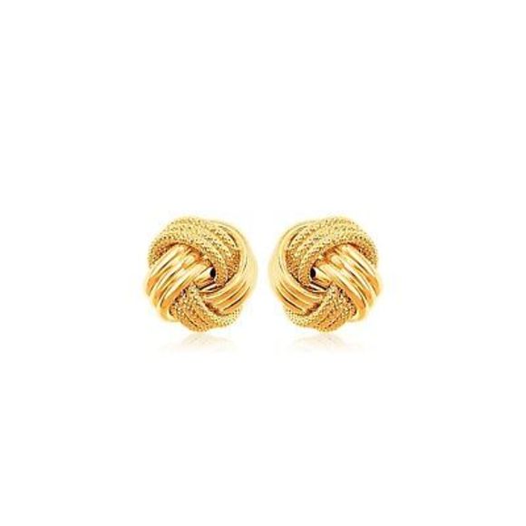 Richard Cannon Jewelry - 10k Yellow Gold Love Knot with Ridge Texture Earrings